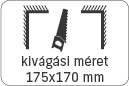kivágási méret: 175x170 mm